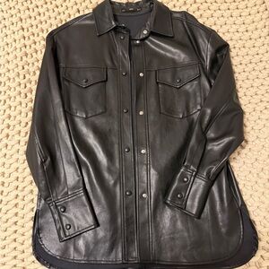 Mango Black Leather Jacket
